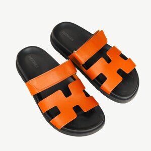 Hermes Chypre Naturel Leather Techno-Sandals